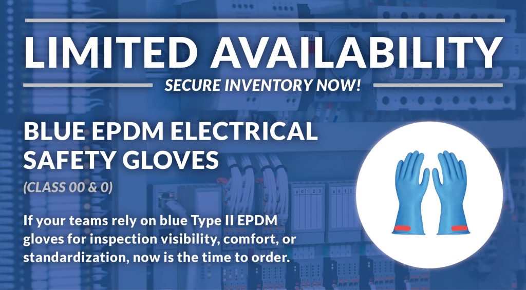 Limited Availability Blue EPDM Electrical Safety Gloves