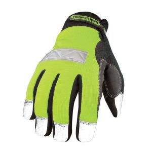 Safety Lime Waterproof Winter Work Gloves
