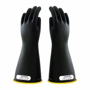CL1 TYPE I, 14", YELLOW/BLACK RUBBER INSULATING GLOVES
